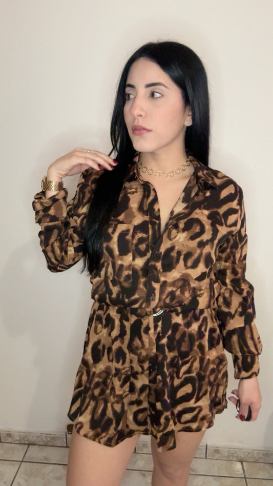 Leopard t-shirt dress