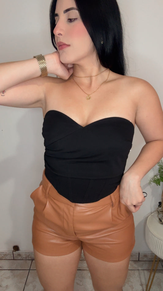 Leather High Waisted Short